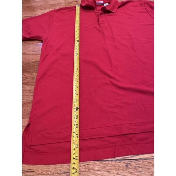 Vintage 80s Levis "E" Shirt Polo Short Sleeve Ringer Red Men XL Embroidered Logo - Picture 6 of 9